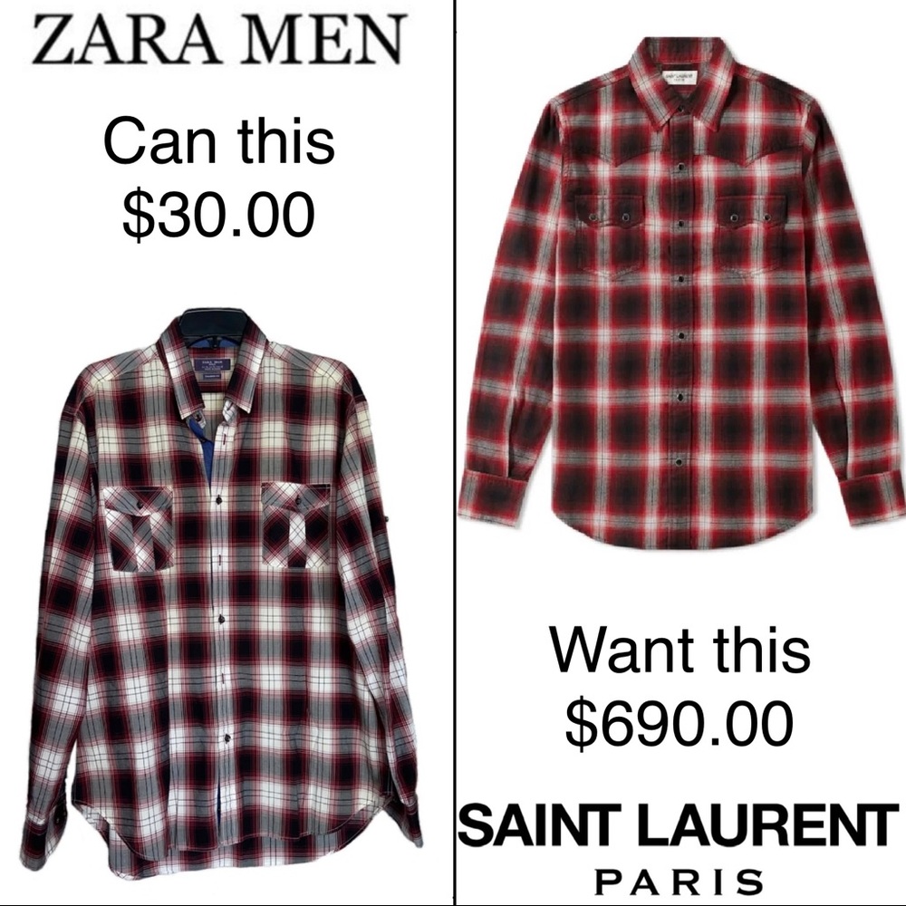 ZARA MEN Long Sleeve Checkered Shirt 100%Cotton XL - Picture 7 of 7
